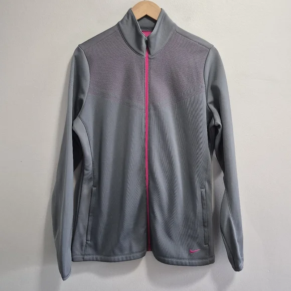 Nike Golf Womens Soft Shell Full Zip Fleece Jacket Size XL Pink Gray - Picture 1 of 7